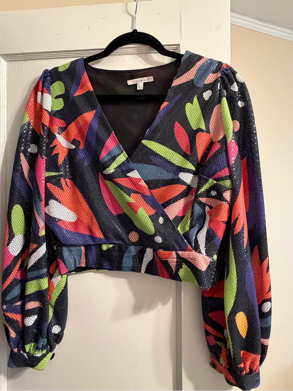 Olivia Rubin Multicolor Sequin Panel Top Size 4. Perfect Condition